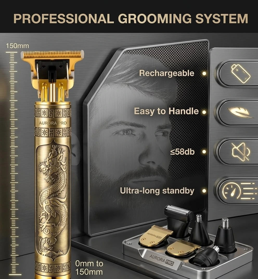 T9 Vintage Professional Hair Trimmer & Rechargeable Shaver Machine for Men (Metal Body)