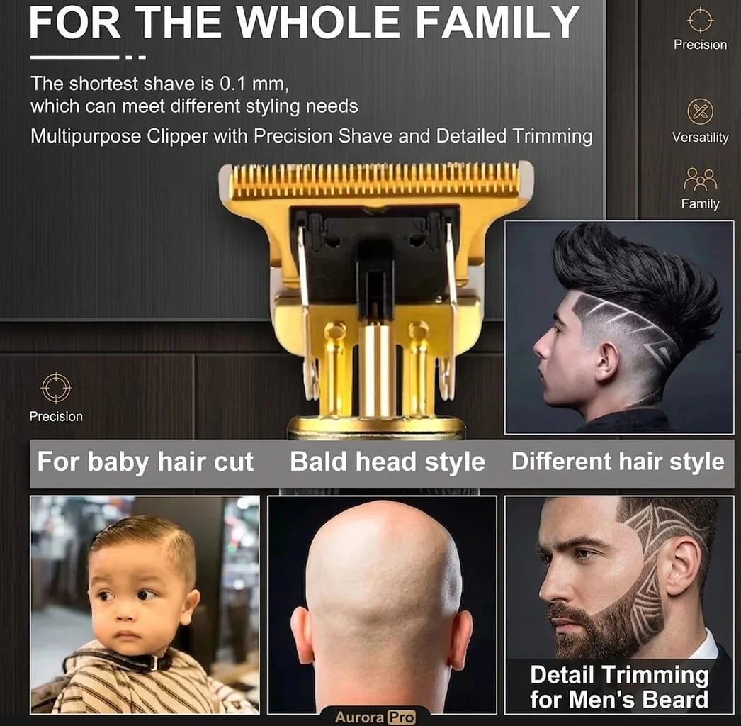 T9 Vintage Professional Hair Trimmer & Rechargeable Shaver Machine for Men (Metal Body)