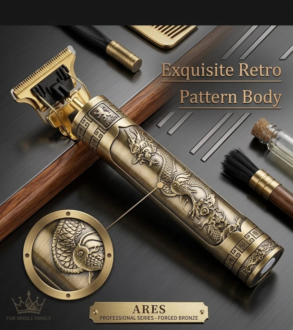 T9 Vintage Professional Hair Trimmer & Rechargeable Shaver Machine for Men (Metal Body)